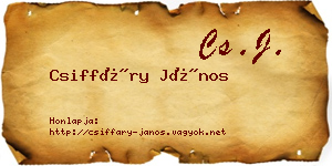 Csiffáry János névjegykártya