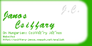 janos csiffary business card